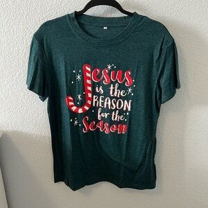 Christmas screen print short sleeve T-shirt